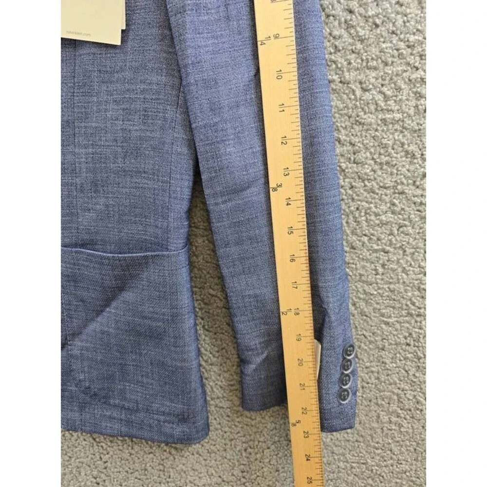 Calvin Klein Solid Slim-Fit Soft Sport Coat Men's 36S Blue Long Sleeve